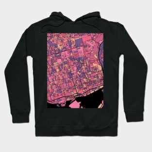 Toronto Map Pattern in Purple & Pink Hoodie